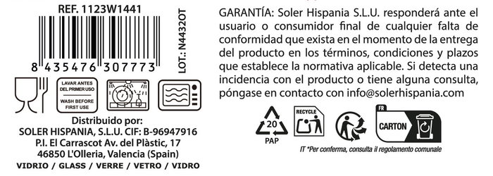 La Mediterranea Set de 3 Boles Edy 270 ml (12 Cajas)