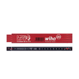Wiha Regla plegable Longlife Plus Composite 2 m métrica Rojo / Negro