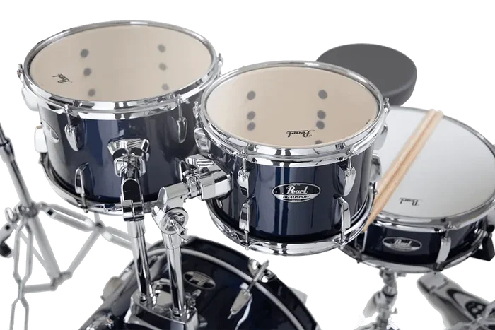 Pearl Kit Batería Roadshow 1812B/1007T/1208T/1410F + 1305Sherrajes, Sillín & 2 Platos Solar - Royal Blue Metallic Pearl