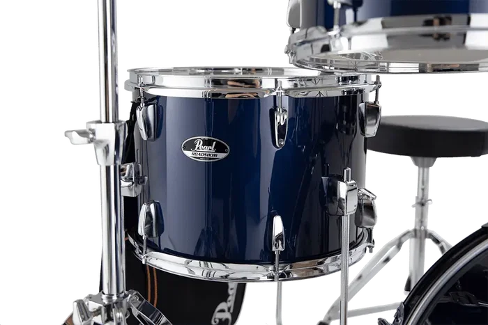 Pearl Kit Batería Roadshow 1812B/1007T/1208T/1410F + 1305Sherrajes, Sillín & 2 Platos Solar - Royal Blue Metallic Pearl