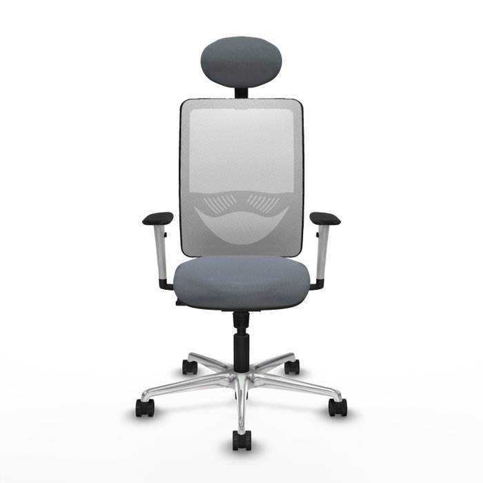PIQUERAS Y CRESPO Silla de oficina Zulema con mecanismo Sincro, Gris y Blanco