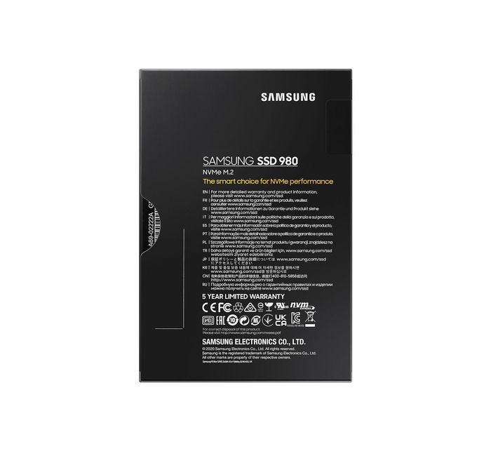 Samsung 980 NVMe M.2 SSD 500GB PCIe 3.0 | Unidad de Estado Sólido con Lectura 3500 MB/s y Escritura 3000 MB/s | Garantía 5 Años Samsung 980 NVMe M.2 SSD 500GB PCIe 3.0 | Unidad de Estado Sólido con Lectura 3500 MB/s y Escritura 3000 MB/s | Garantía 5 Años