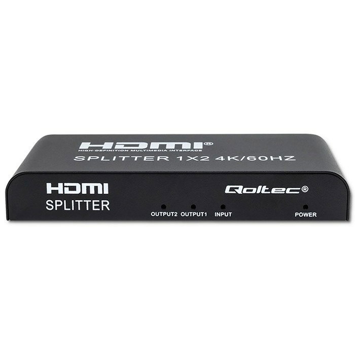 Qoltec 51797 divisor hdmi activo 2 x hdmi 4k x 2k 6gb/s 60hz