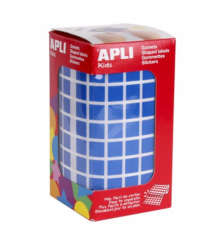 Apli Gomets Cuadrados 10mm Azul Rollo de 6.372 Unidades
