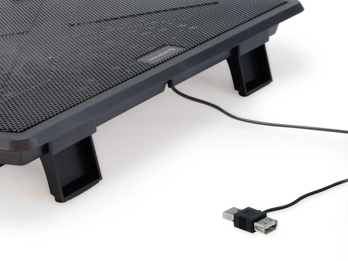 Conceptronic THANA06B Almohadilla de Refrigeración para Portátil con 2 Ventiladores USB 125mm, Luz LED Azul, Compatible hasta 15.6 Pulgadas