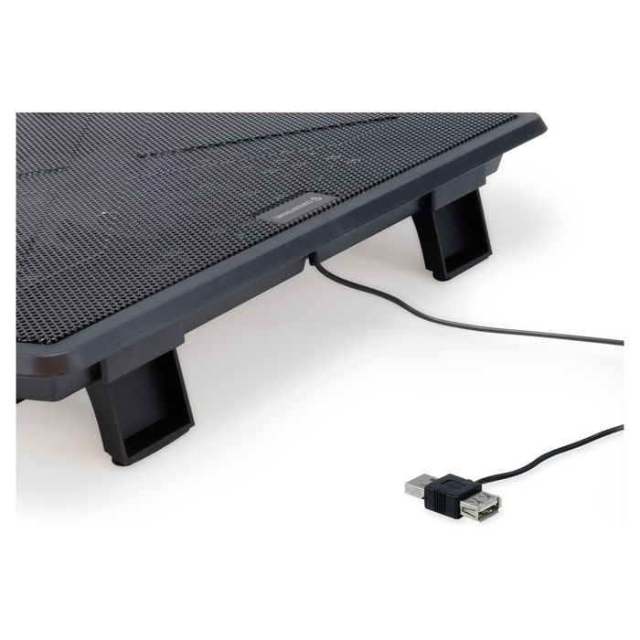 Conceptronic THANA06B Base Refrigeradora para Portátil 15.6" con 2 Ventiladores de 12.5cm, USB, Negro y Azul