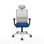 PIQUERAS Y CRESPO Silla de oficina Haches con mecanismo Sincro/Traslack Azul y Blanco