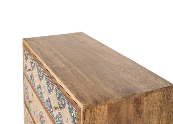 Giner y Colomer Cómoda de Madera Maciza de Mango con Detalles Pintados a Mano