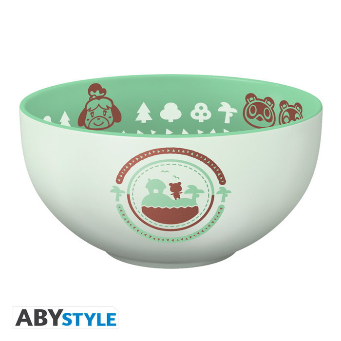 ABYstyle Bol/Bowl Oficial Animal Crossing 600 ml con Personajes, Licencia Nintendo, Cerámica Apto Microondas