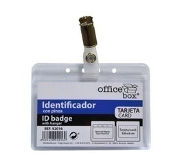 Funda Distintivo Office Box Rigido 92016 Con Pinza Para Tarjetas De Identificacion Y Pases De Seguridad Paquete De 10