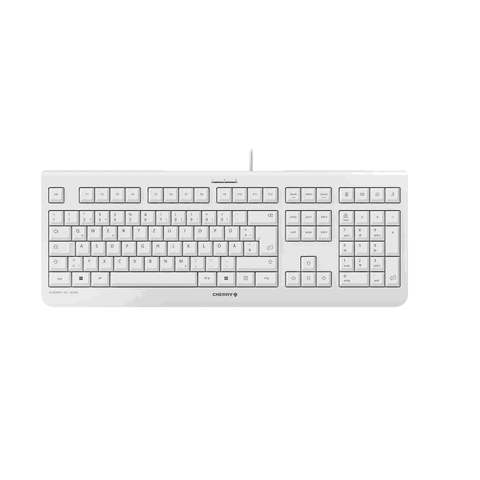 Cherry KC1000 Teclado alámbrico USB QWERTZ Alemán de tamaño completo, gris para oficina. Compatible con PC/Servidor Cherry KC1000 Teclado alámbrico USB QWERTZ Alemán de tamaño completo, gris para oficina. Compatible con PC/Servidor