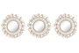 DKD Home Decor Set de 3 Espejos Macramé y Cristal Blanco 20x20 cm