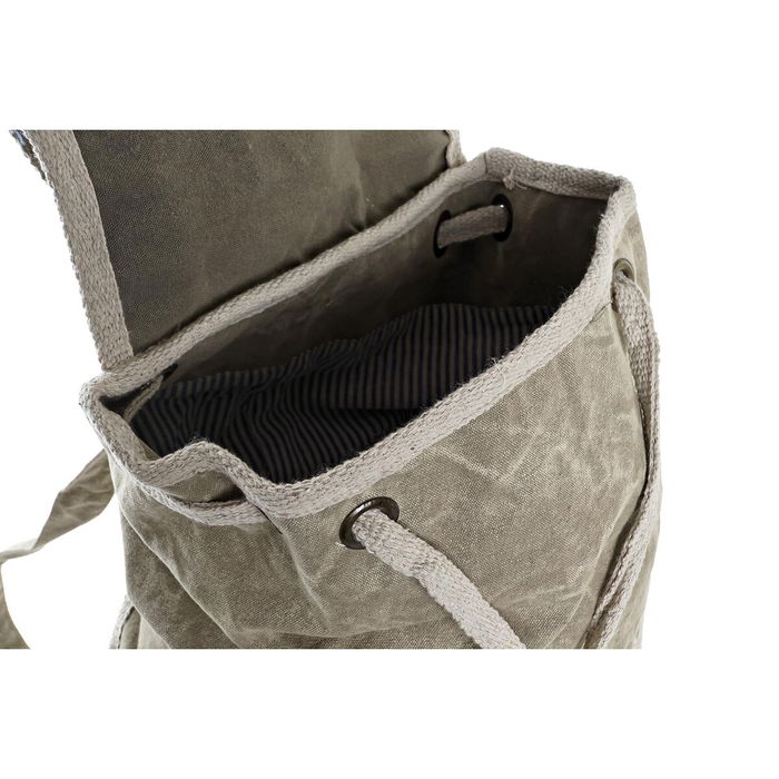 Mochila Casual DKD Home Decor Estrella Vintage Gris Algodón Piel (30 x 17 x 44 cm)