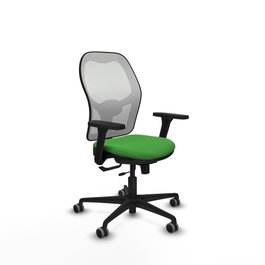 PIQUERAS Y CRESPO Silla de oficina Jorquera Verde y Blanco con Brazos 3D