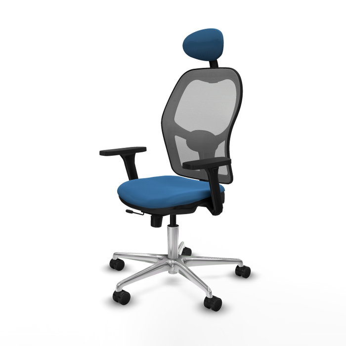 PIQUERAS Y CRESPO Silla de oficina Jorquera con mecanismo Sincro/Traslack Azul claro y Gris
