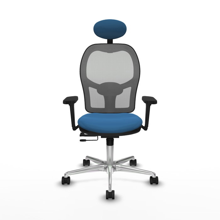 PIQUERAS Y CRESPO Silla de oficina Jorquera con mecanismo Sincro/Traslack Azul claro y Gris