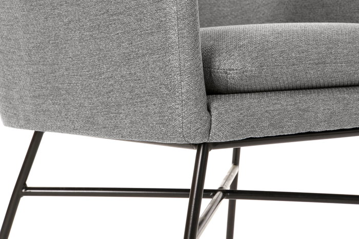 DKD Home Decor Sillón Scandi Gris Claro Negro 62 x 76.5 x 66 cm