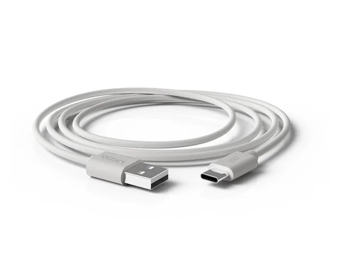 Groovy Cable USB-A a Tipo C 1 m Blanco - Para Carga y Sincronización de Dispositivos Android, Cámaras, Libros Digitales y Más
