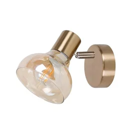 RABALUX 5546 Foco "Holly" E14 Cristal Ahumado Metal Dorado Antiguo Decorativo