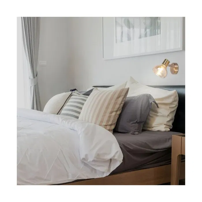 RABALUX 5546 Foco "Holly" E14 Cristal Ahumado Metal Dorado Antiguo Decorativo