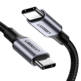UGREEN 70427 Cable USB-C a USB-C 2.0 1m 100W Carga Rápida Negro/Plata