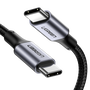 UGREEN 70427 Cable USB-C a USB-C 2.0 1m 100W Carga Rápida Negro/Plata