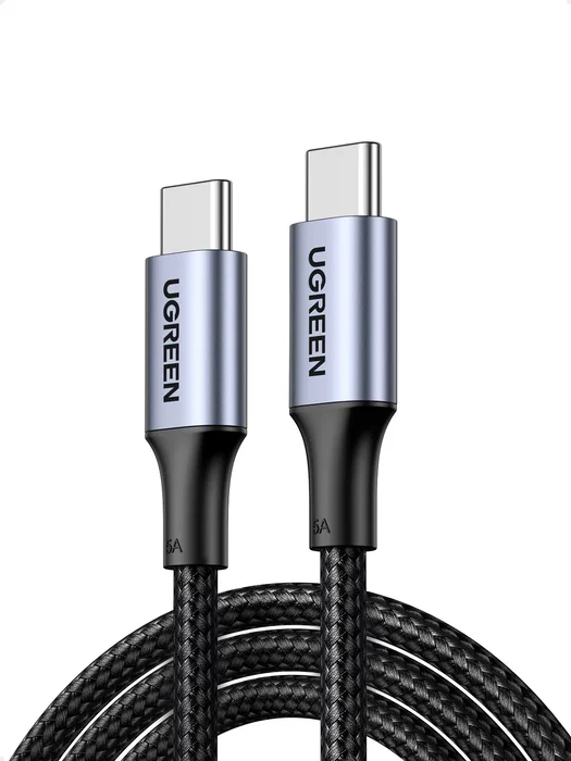 Ugreen Cable USB-C a USB-C 70427, 1 m, 100 W, Negro/Plata Ugreen Cable USB-C a USB-C 70427, 1 m, 100 W, Negro/Plata