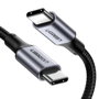 Ugreen Cable USB-C a USB-C 70427, 1 m, 100 W, Negro/Plata