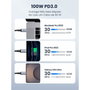 Ugreen Cable USB-C a USB-C 70427, 1 m, 100 W, Negro/Plata