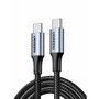 Ugreen Cable USB-C a USB-C 70427, 1 m, 100 W, Negro/Plata