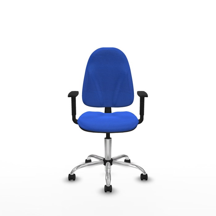 PIQUERAS Y CRESPO Silla de oficina Algarra Azul con Base Cromada y Brazos 1D PIQUERAS Y CRESPO Silla de oficina Algarra Azul con Base Cromada y Brazos 1D