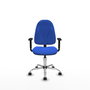 PIQUERAS Y CRESPO Silla de oficina Algarra Azul con Base Cromada y Brazos 1D