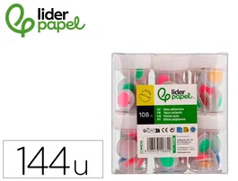 Liderpapel Ojos Blancos con Pupila de Colores Surtidos 18 mm Pack 108 Unidades