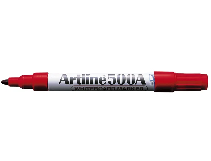 Artline EK-500 Rotulador para Pizarra Blanca Punta Redonda 2 mm Recargable Tinta Antisedo Color Rojo