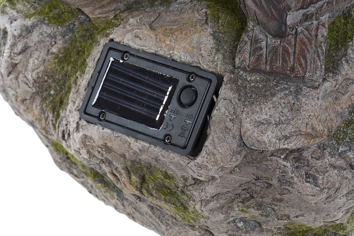 DKD Home Decor Decoración Luminosa Terraza Y Jardín Gris Solar, Buhos Hecho a Mano 20 x 41 x 25 cm (2 Unidades)