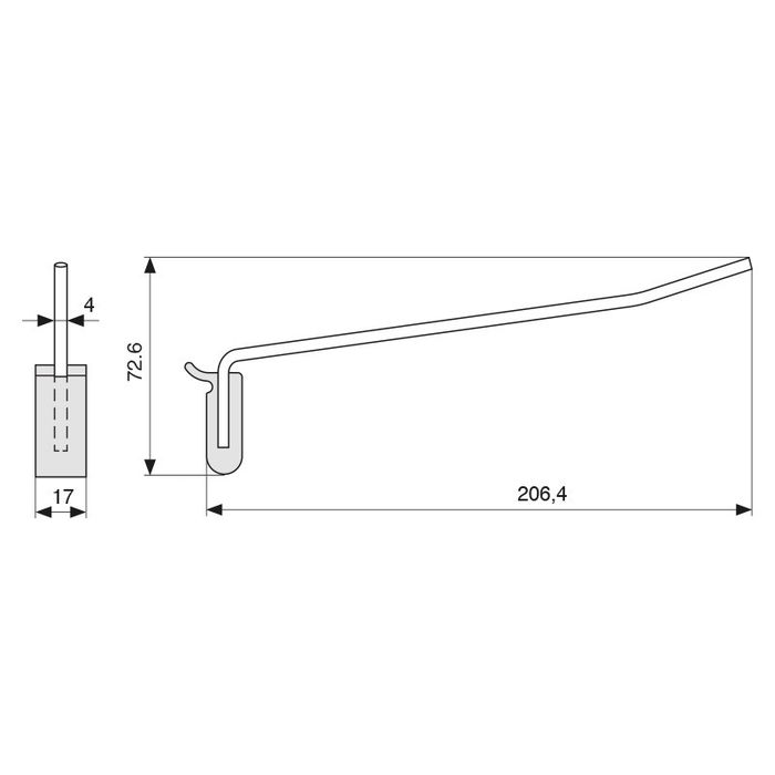 Zobal Enganche Colgador Expositor Recto L206