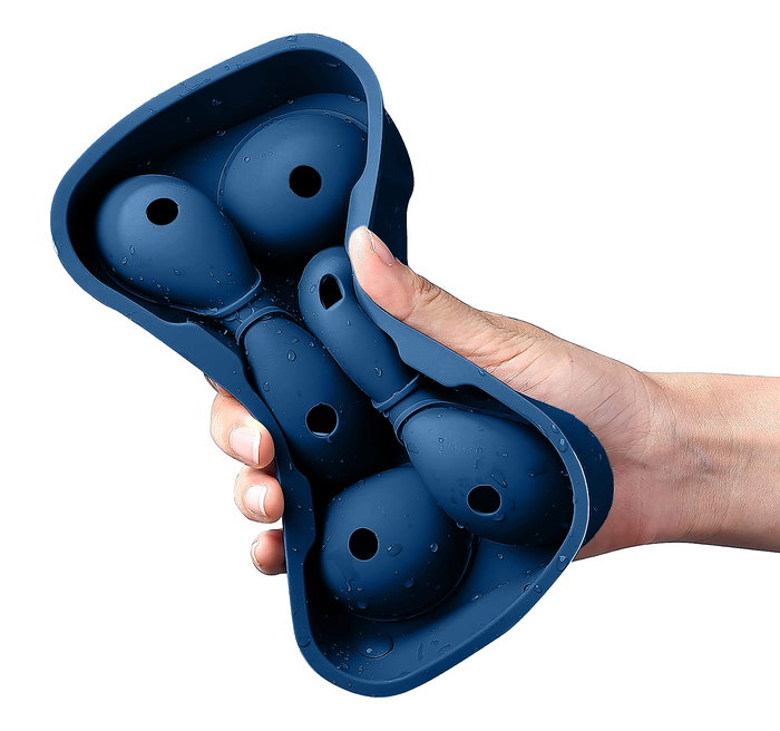 Inde Cubitera Flexible de Silicona Roja para 6 Cubitos de Hielo, 18 x 12.5 x 4.75 cm (24 Unidades)