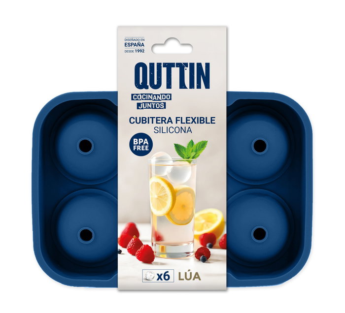 Inde Cubitera Flexible de Silicona Roja para 6 Cubitos de Hielo, 18 x 12.5 x 4.75 cm (24 Unidades)