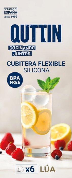 Inde Cubitera Flexible de Silicona Roja para 6 Cubitos de Hielo, 18 x 12.5 x 4.75 cm (24 Unidades)