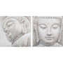 DKD Home Decor Cuadro Lienzo Pino Buda Set de 2 unidades 80x80x3,5 cm