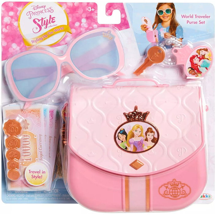 JAKKS PACIFIC Bolso Viaje Princesas Disney con Bolso, Llaves Dinero Juguete y Gafas JAKKS PACIFIC Bolso Viaje Princesas Disney con Bolso, Llaves Dinero Juguete y Gafas