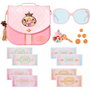 JAKKS PACIFIC Bolso Viaje Princesas Disney con Bolso, Llaves Dinero Juguete y Gafas