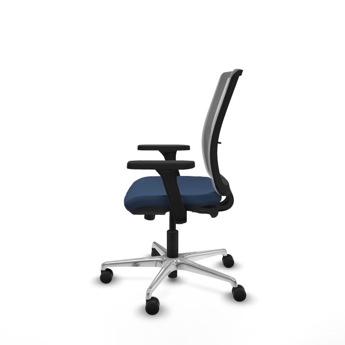 PIQUERAS Y CRESPO Silla de oficina Haches con mecanismo Sincro/Traslack Azul marino y Gris