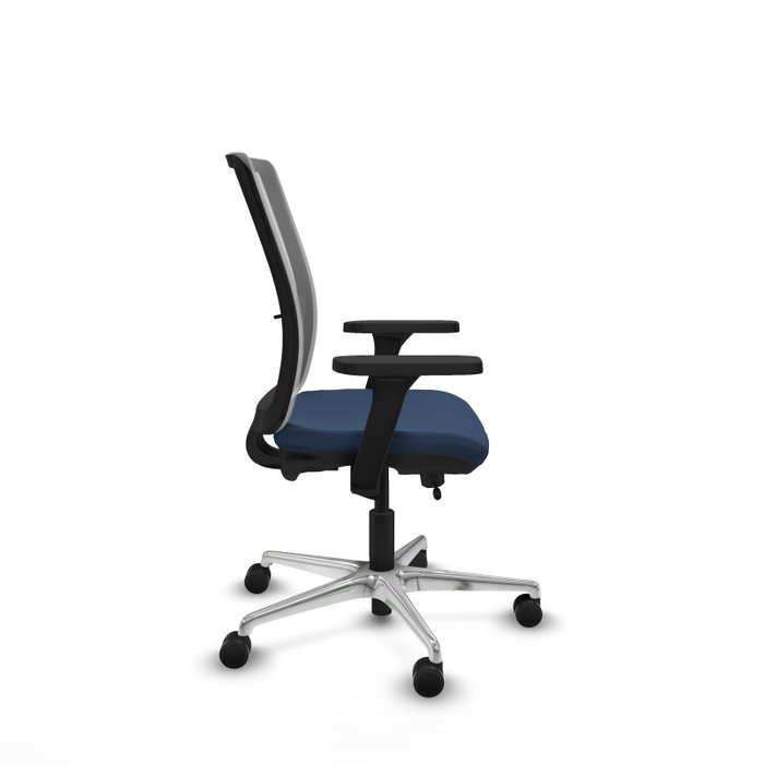 PIQUERAS Y CRESPO Silla de oficina Haches con mecanismo Sincro/Traslack Azul marino y Gris