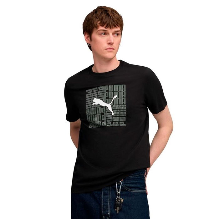 Camiseta de Manga Corta Hombre Puma Graphic Box Negro 9-10 Años