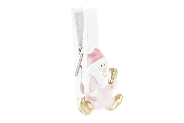 DKD Home Decor Set de 5 Pinzas de MDF Surtidas en Blanco y Rosa DKD Home Decor Set de 5 Pinzas de MDF Surtidas en Blanco y Rosa
