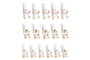 DKD Home Decor Set de 5 Pinzas de MDF Surtidas en Blanco y Rosa