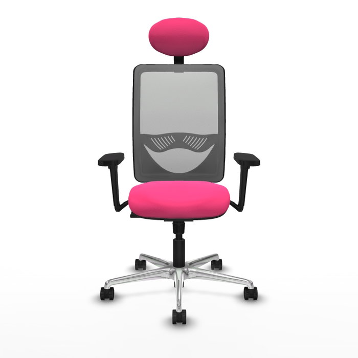 PIQUERAS Y CRESPO Silla de oficina Zulema con mecanismo Sincro, Rosa y Gris