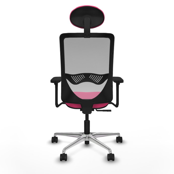PIQUERAS Y CRESPO Silla de oficina Zulema con mecanismo Sincro, Rosa y Gris
