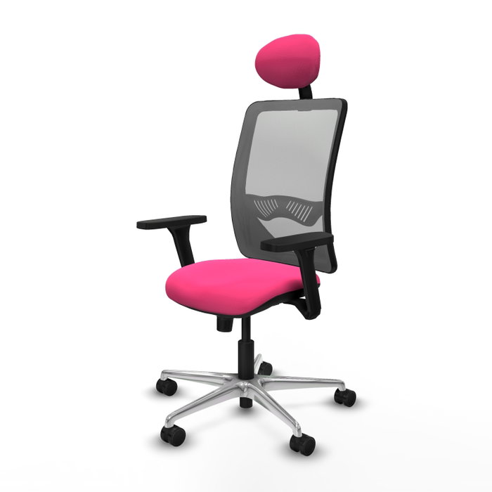 PIQUERAS Y CRESPO Silla de oficina Zulema con mecanismo Sincro, Rosa y Gris